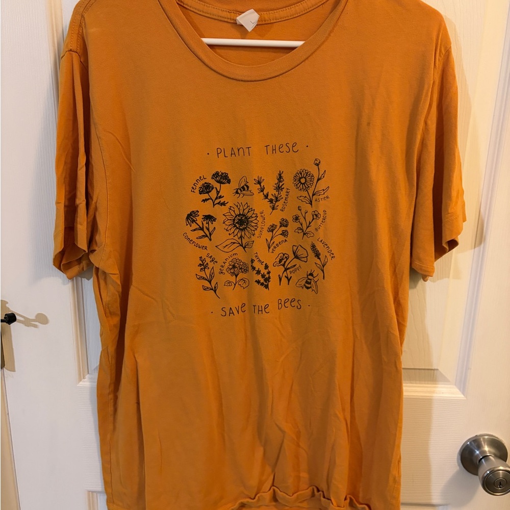 Graphic Tee with Floral Design